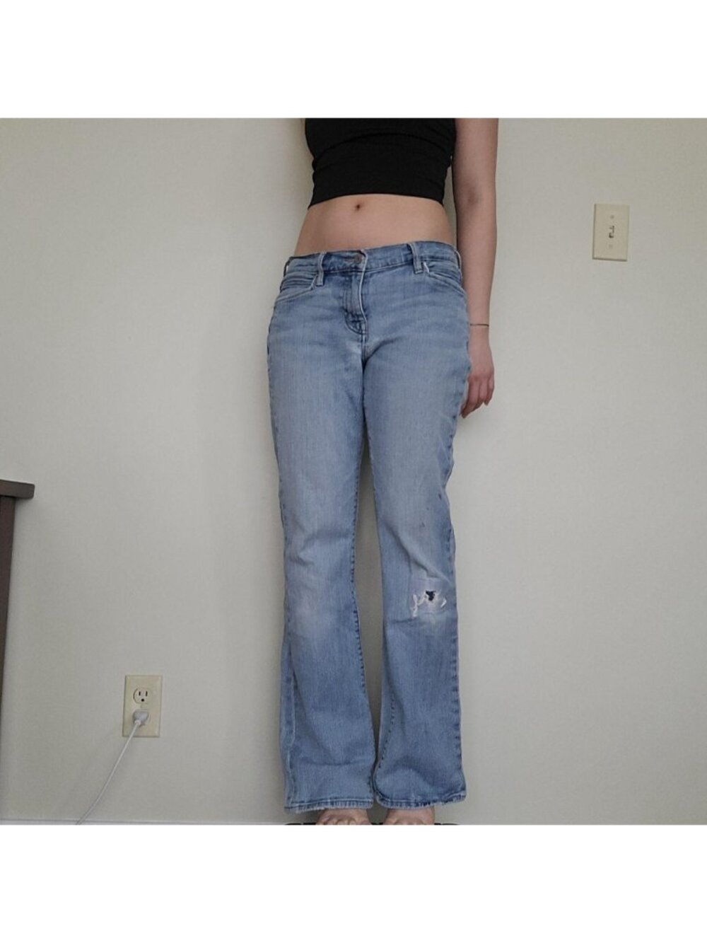 Old Navy Floral Embroidered Low Waisted Vintage Bootcut Jeans (4)